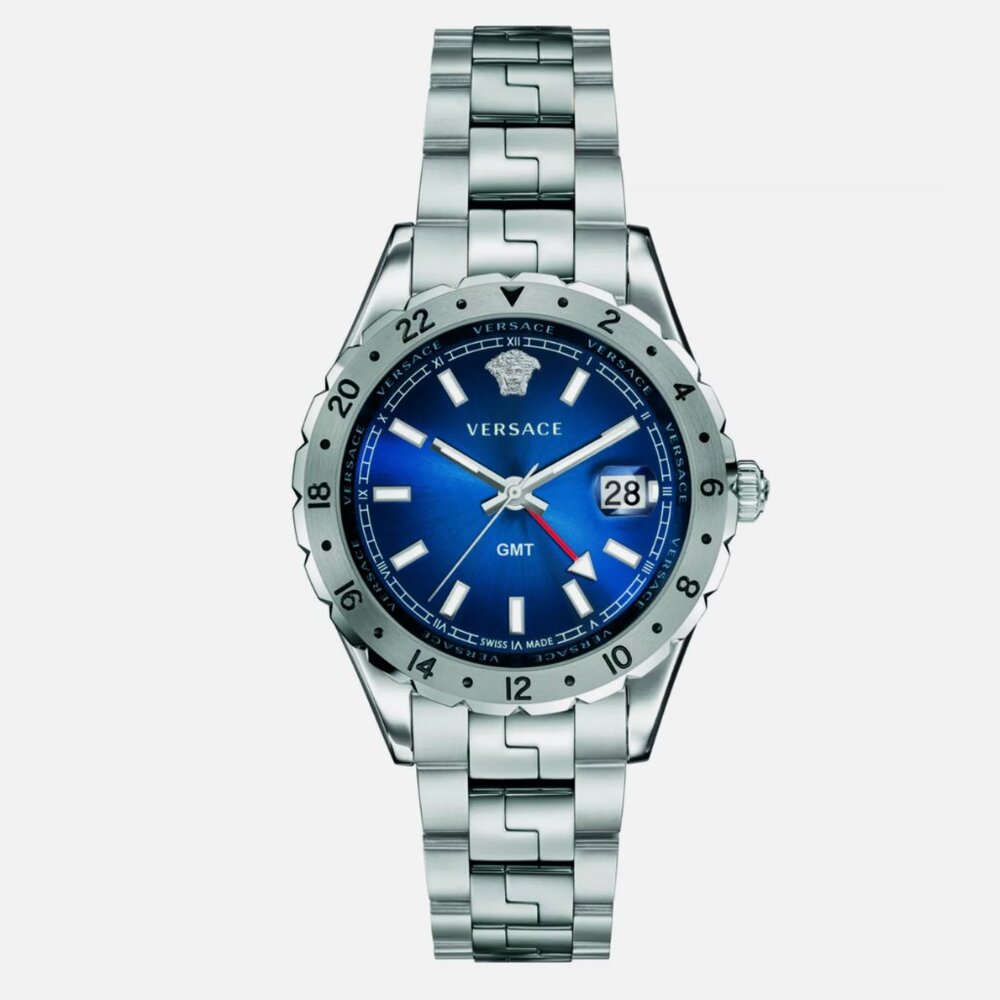 Versace Mens Hellenyium Stainless Steel 42mm Bracelet Fashion Watch